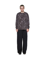Velvet Curtain Knit Crew Neck Sweater
