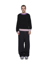 Color Blocked Cashmere Crew Neck