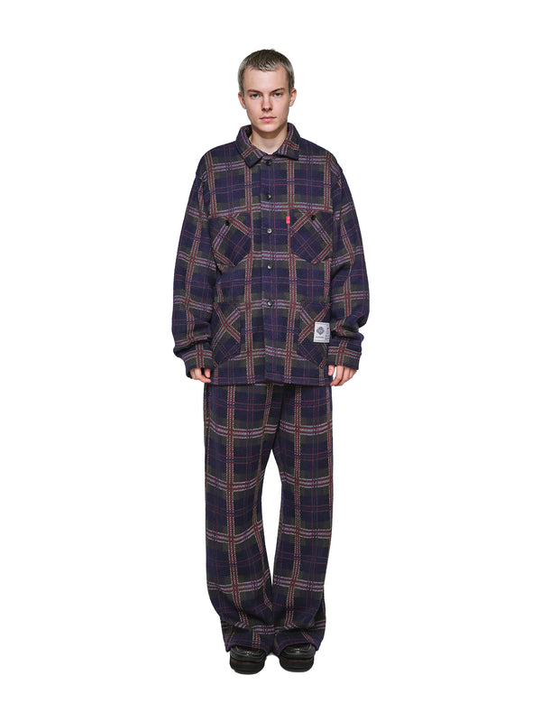Knitted Check Coverall Jacket