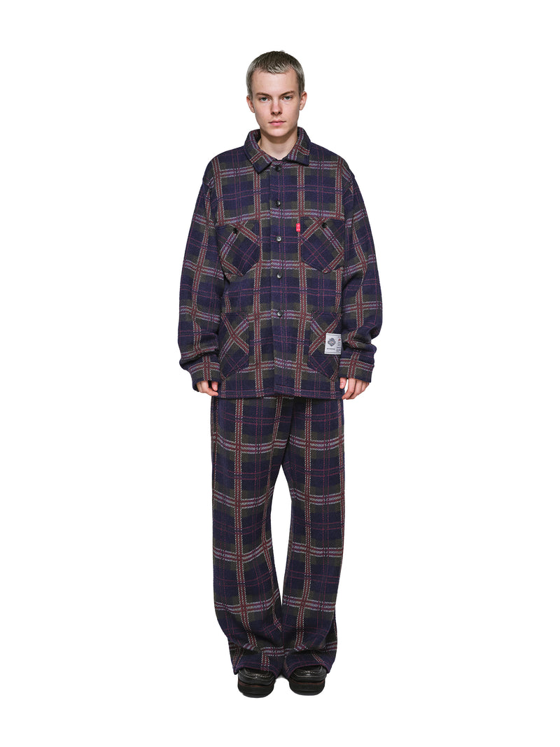 Knitted Check Coverall Jacket