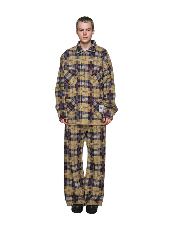 Knitted Check Coverall Jacket