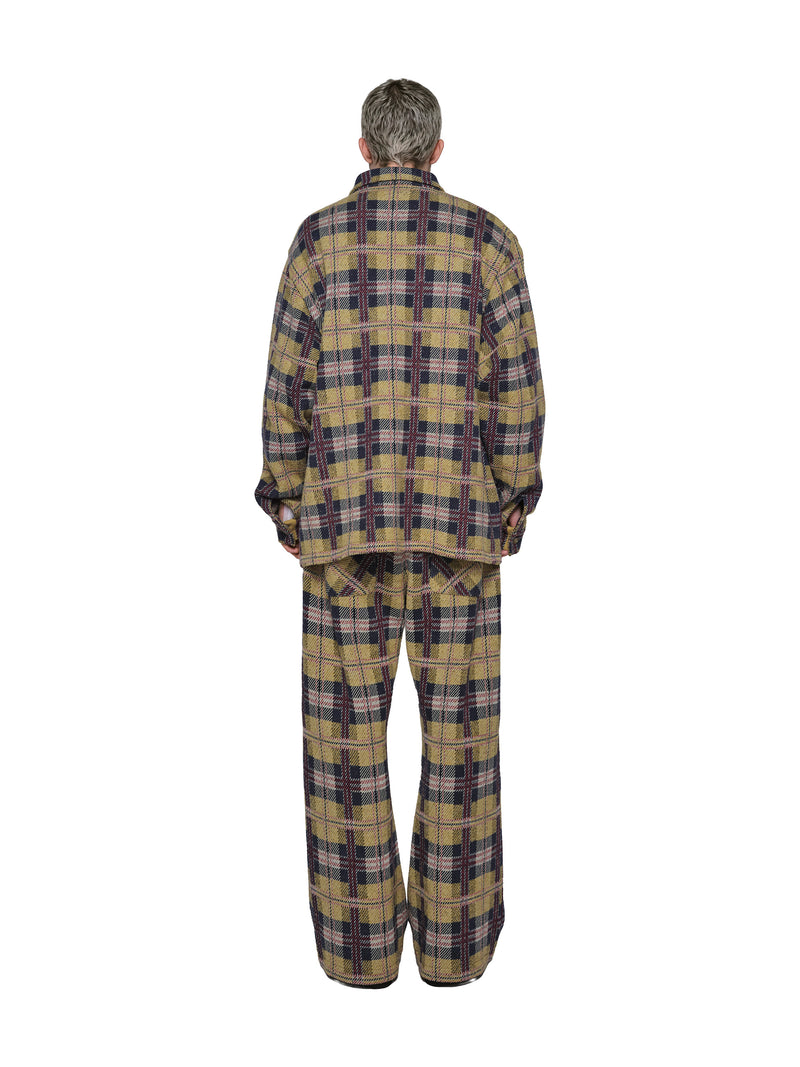 Knitted Check Coverall Jacket
