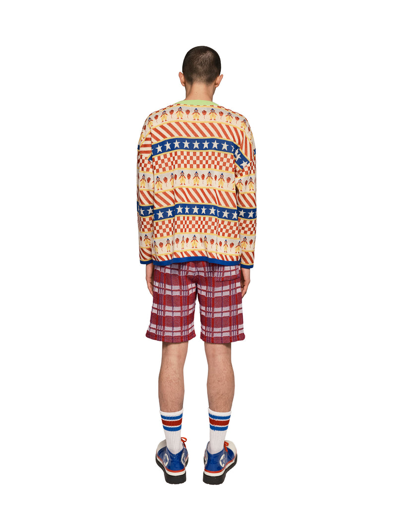 Clown Circus Border Long Sleeve Knit-T