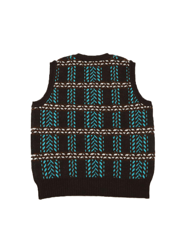 Check Pattern Knit Vest