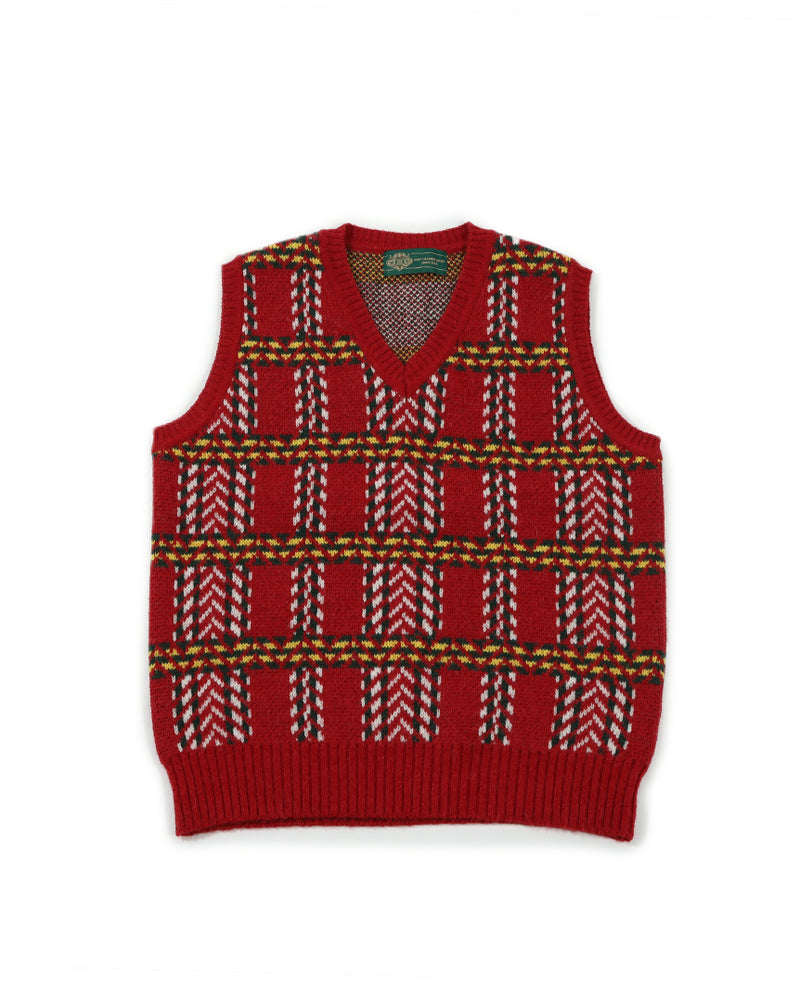 Check Pattern Knit Vest