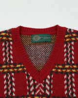 Check Pattern Knit Vest