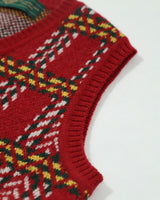 Check Pattern Knit Vest