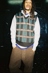 Check Pattern Knit Vest